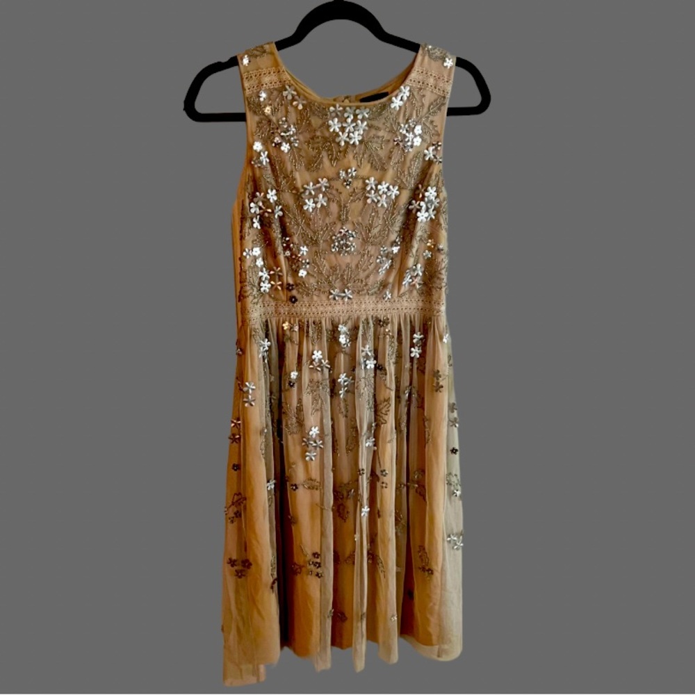 Beaded Adriana Papell Cocktail Dress